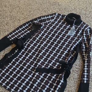 SportMax Long Sleeve Knit Dress With Side Ties